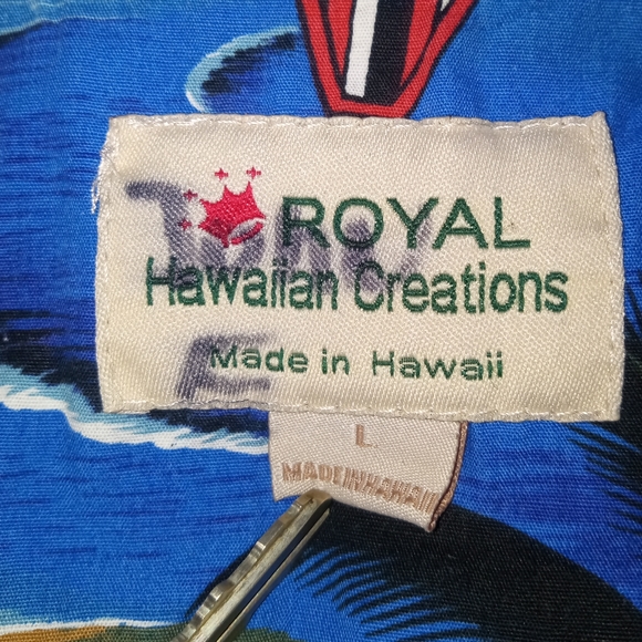 Royal Hawaiian creations short sleeve button up USA Woody car - Picture 3 of 5